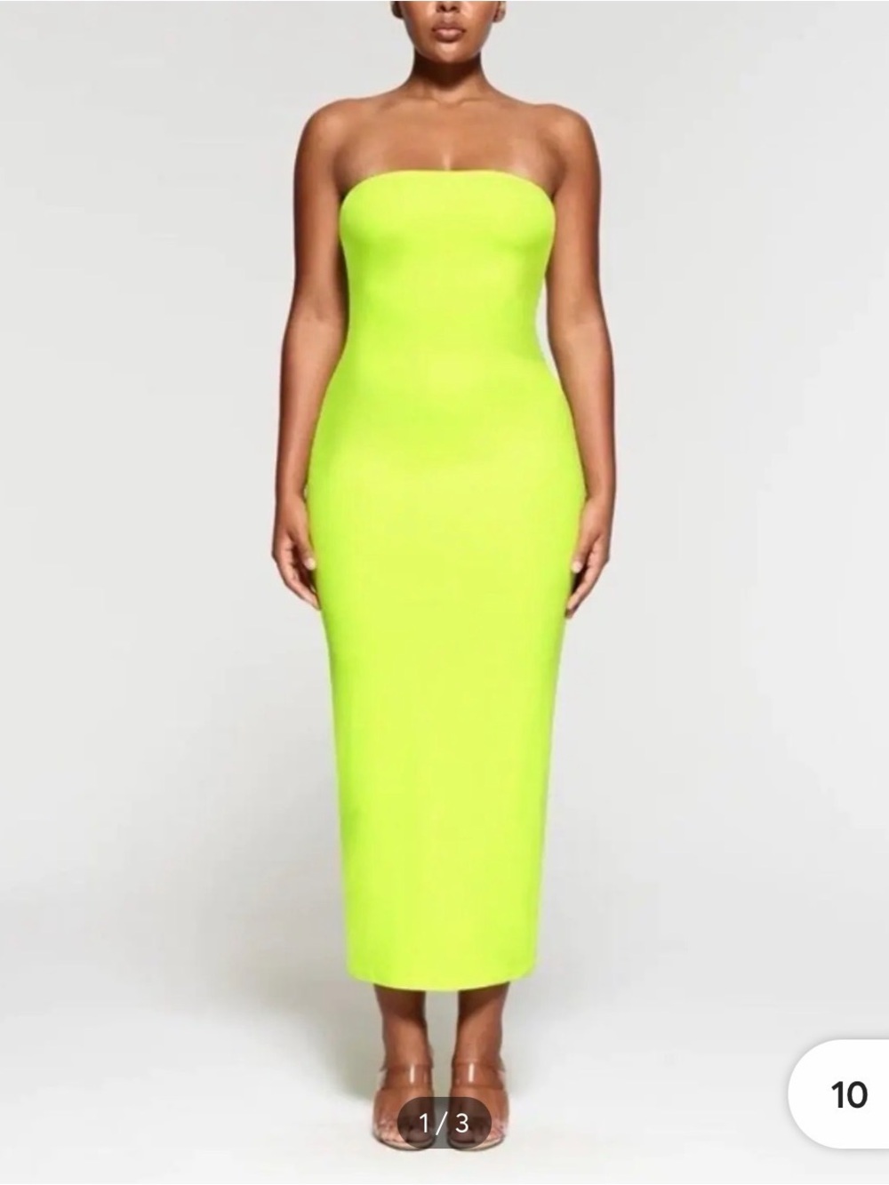 Skims Strapless Fits Everybody Neon Green dress